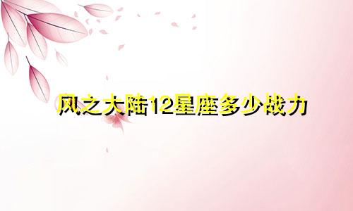 风之大陆12星座多少战力