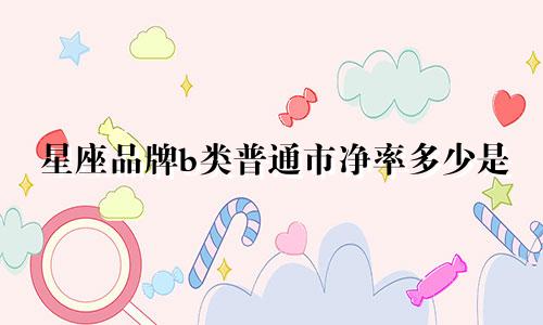 星座品牌b类普通市净率多少是