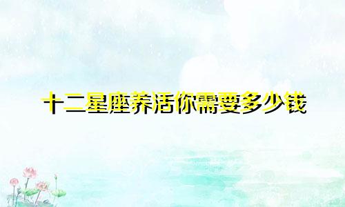 十二星座养活你需要多少钱