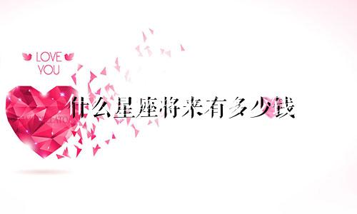 什么星座将来有多少钱