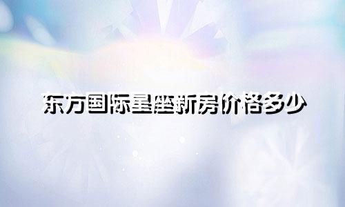 东方国际星座新房价格多少