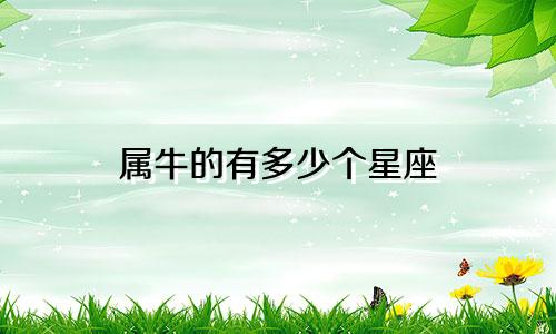 属牛的有多少个星座