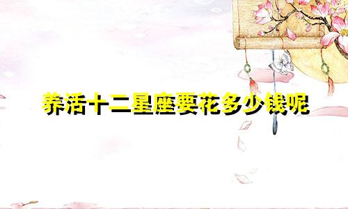 养活十二星座要花多少钱呢
