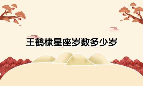 王鹤棣星座岁数多少岁