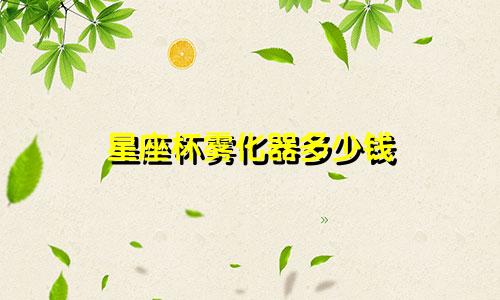 星座杯雾化器多少钱