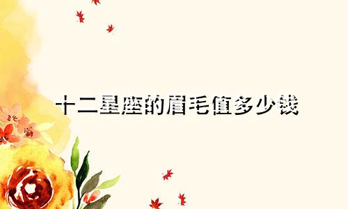 十二星座的眉毛值多少钱
