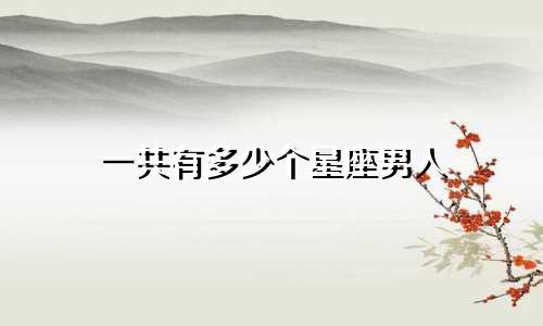 一共有多少个星座男人