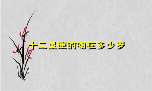 十二星座的吻在多少岁