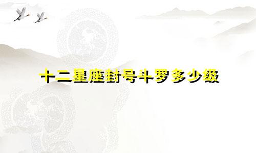十二星座封号斗罗多少级
