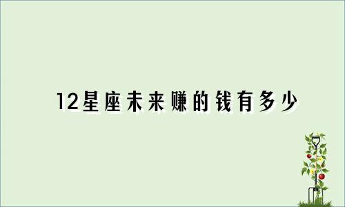 12星座未来赚的钱有多少