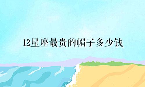 12星座最贵的帽子多少钱