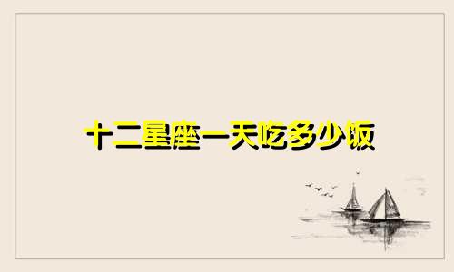 十二星座一天吃多少饭