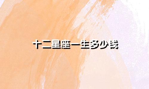 十二星座一生多少钱