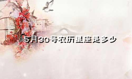 5月30号农历星座是多少