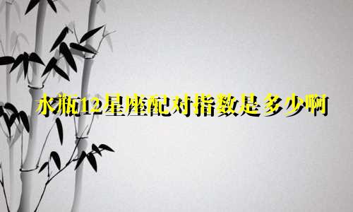 水瓶12星座配对指数是多少啊