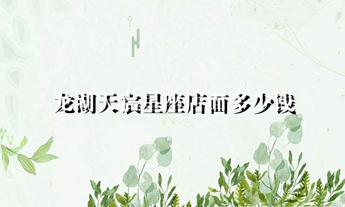 龙湖天宸星座店面多少钱