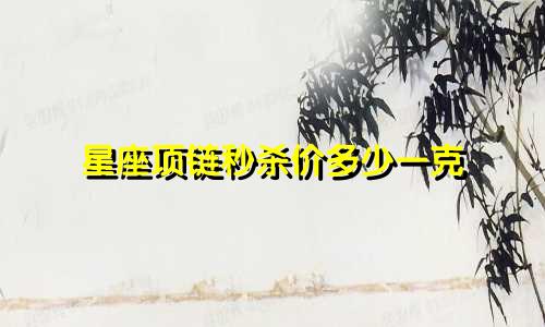 星座项链秒杀价多少一克
