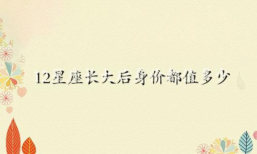 12星座长大后身价都值多少