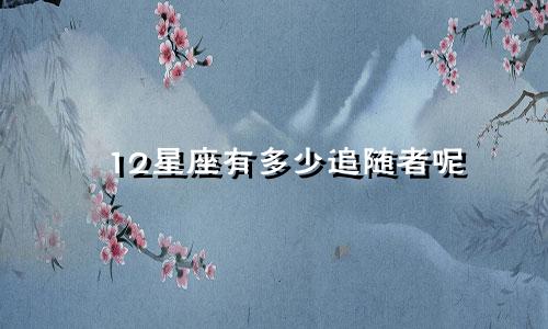 12星座有多少追随者呢