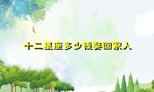 十二星座多少钱娶回家人