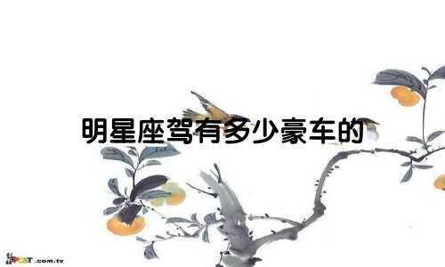 明星座驾有多少豪车的