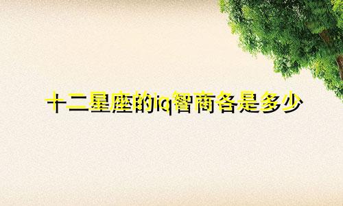十二星座的iq智商各是多少