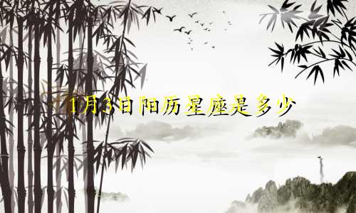 1月3日阳历星座是多少