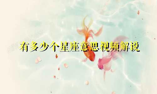 有多少个星座意思视频解说