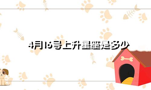4月16号上升星座是多少