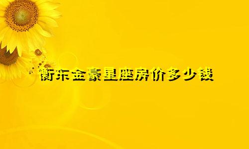 衡东金豪星座房价多少钱