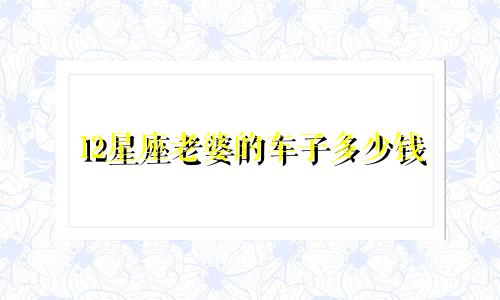 12星座老婆的车子多少钱