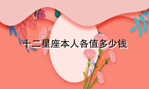 十二星座本人各值多少钱