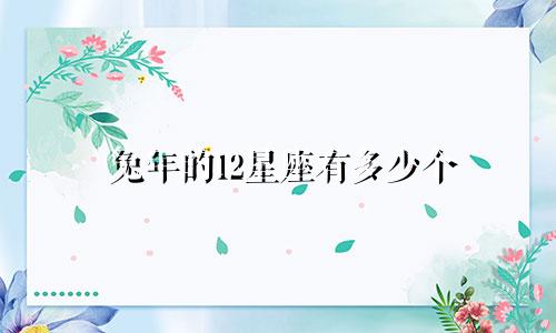兔年的12星座有多少个