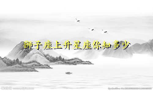 狮子座上升星座你知多少