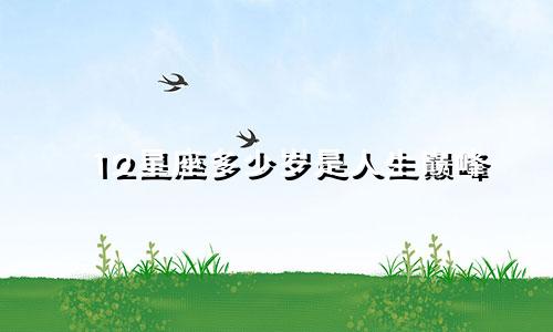12星座多少岁是人生巅峰