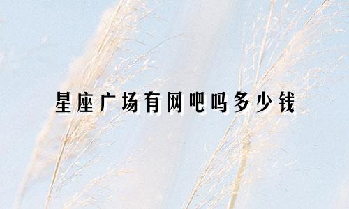 星座广场有网吧吗多少钱