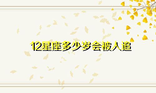 12星座多少岁会被人追