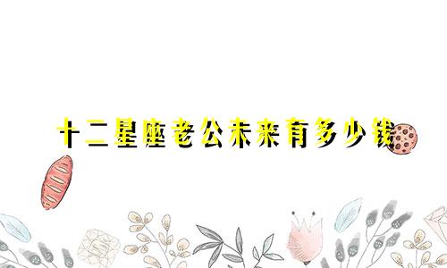 十二星座老公未来有多少钱