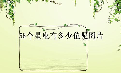 56个星座有多少位呢图片