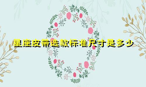 星座皮带选款标准尺寸是多少