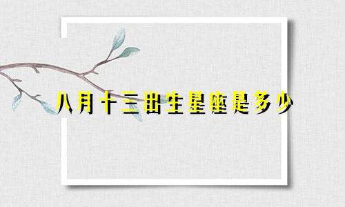 八月十三出生星座是多少