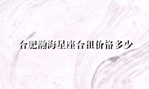 合肥瀚海星座合租价格多少