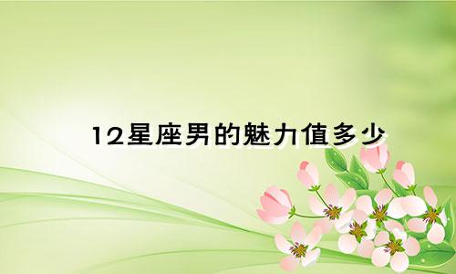 12星座男的魅力值多少
