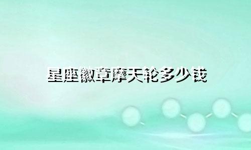 星座徽章摩天轮多少钱