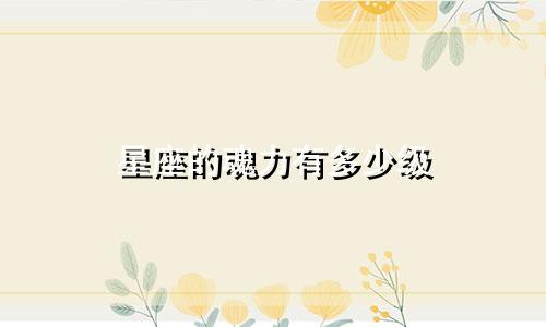 星座的魂力有多少级