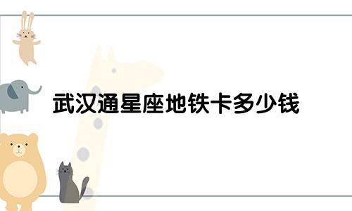 武汉通星座地铁卡多少钱