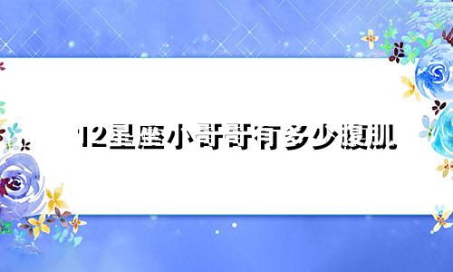 12星座小哥哥有多少腹肌