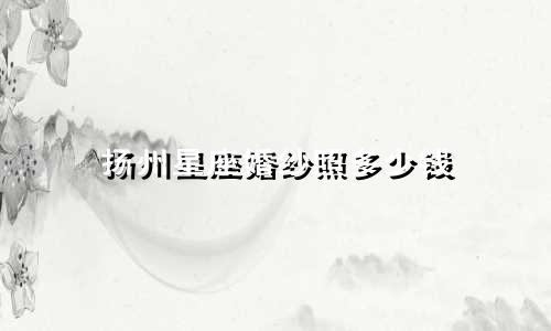 扬州星座婚纱照多少钱