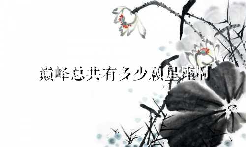 巅峰总共有多少颗星座啊