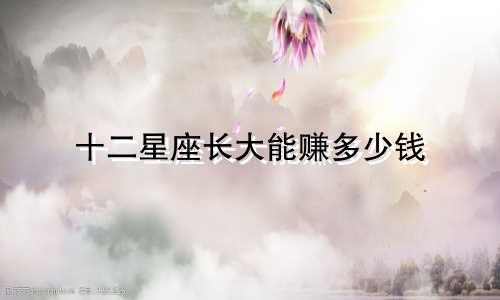 十二星座长大能赚多少钱